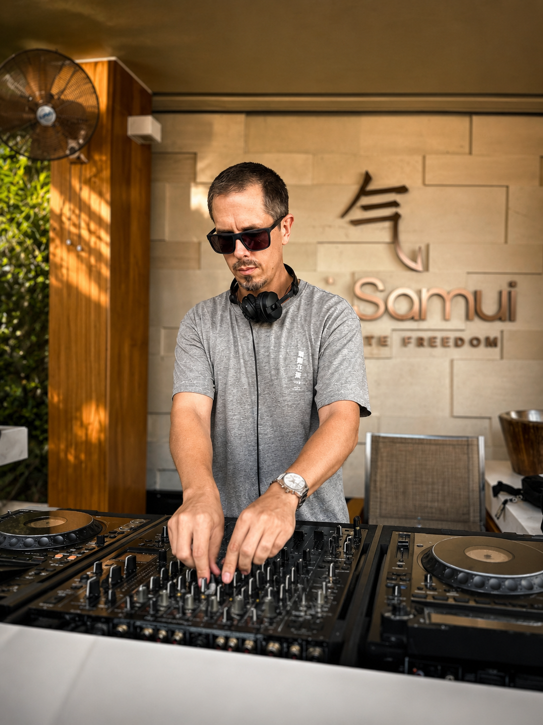 DJ playing at Chi Samui