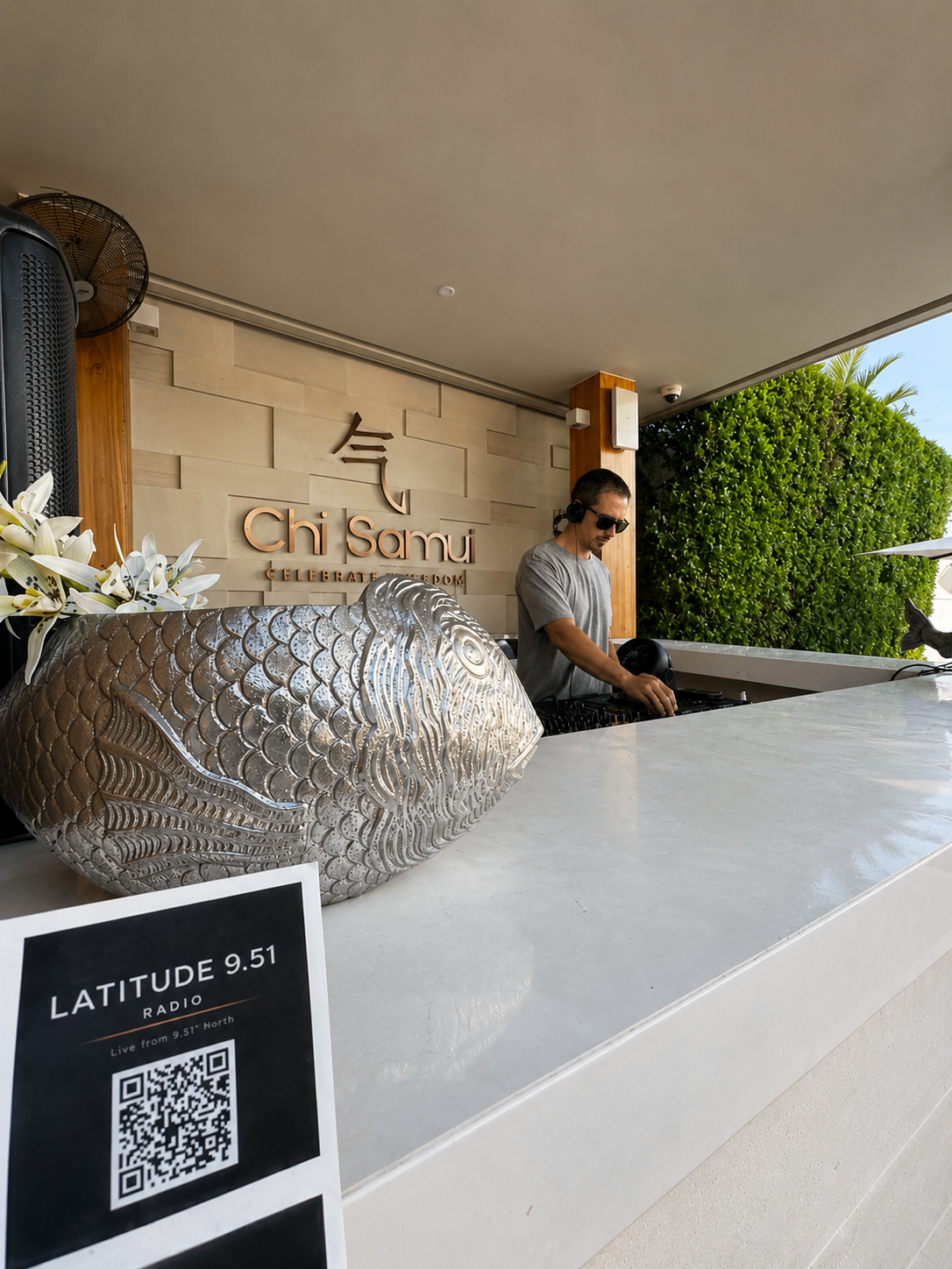 Latitude 9.51 broadcast setup at Chi Samui