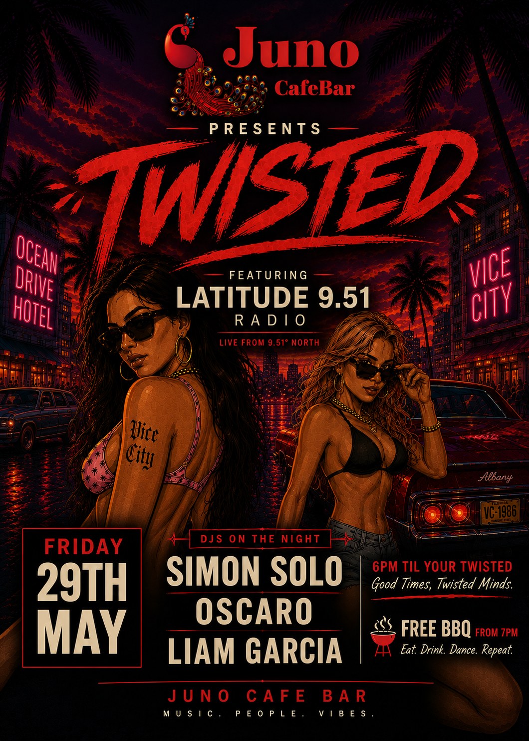 Twisted at Juno Cafe Bar featuring Latitude 9.51 Radio